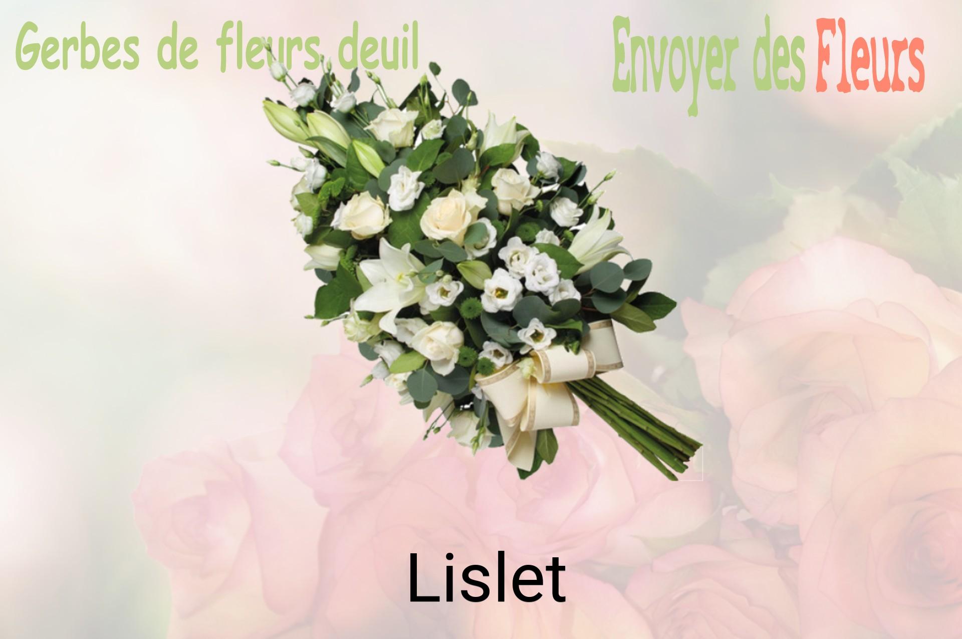 Gerbe de fleurs de deuil livrée à Lislet